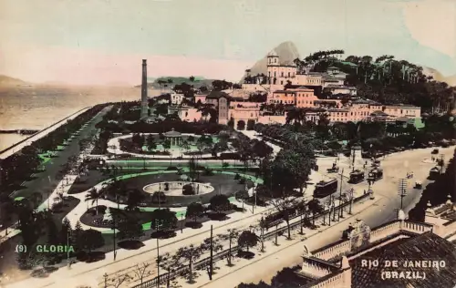 A667 Brasilien Rio de Janeiro Gloria RPPC Vintage Postkarte