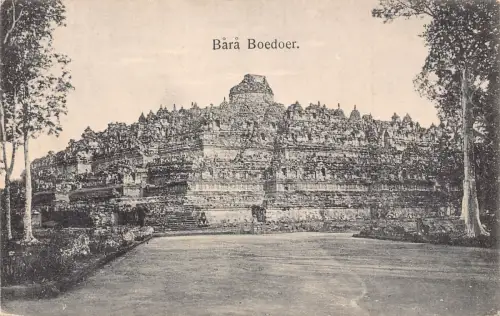 A669 Indonesien 1908 Java Bara Boedoer Vintage Postkarte