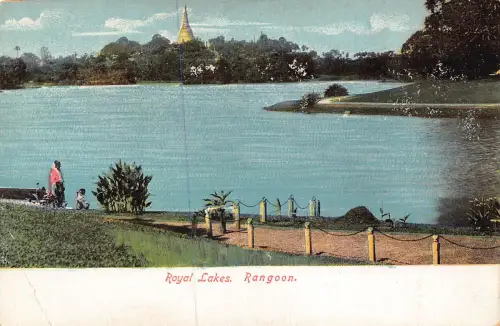 A669 Myanmar Burma Rangun Royal Lakes Vintage Postkarte