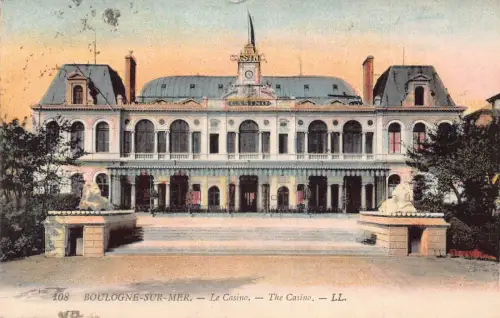 A676 Frankreich Boulogne-sur-Mer 1925 Casino Vintage Postkarte