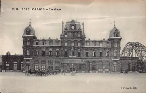A676 Frankreich Calais Gare Bahnhof Vintage Postkarte