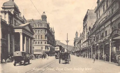 B442 Südafrika Adderley Street Kapstadt Blick nach Westen Auto Postkarte