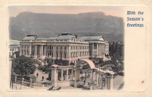 B442 Südafrika Kapstadt Parlamentsgebäude mit der Grußpostkarte der Saison