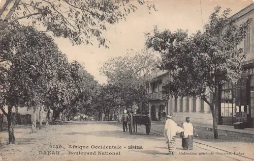 B443 Senegal Dakar Boulevard National Vintage Postkarte