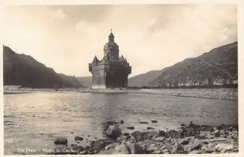 A691 Deutschland Die Pfalz i Rhein b Caub Tower Vintage Postkarte