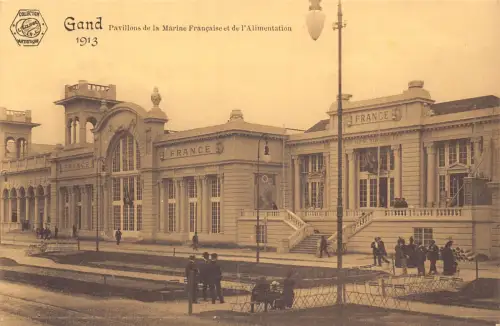 A661 Belgien Ausstellung Gand Gent Pavillons de Marine Francaise 1913 Postkarte