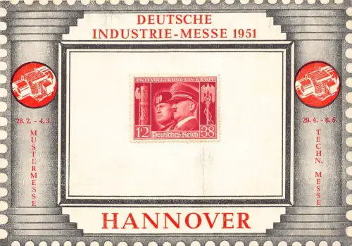 Deutsche Industrie Messe 1951 Hannover Industrieausstellung Postkarte B808