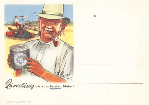 Werbung Landwirtschaft Bindegarn Baumhuette Rohr Ganzsache B808