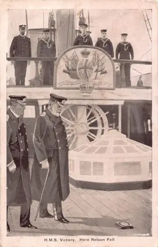 B453 Marine HMS Victory Ship Here Nelson Fell Sailors Navy Vintage Postkarte