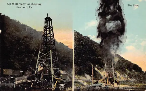 B028 US Pennsylvania Oil Well ready for shooting Braford Industrial Postkarte