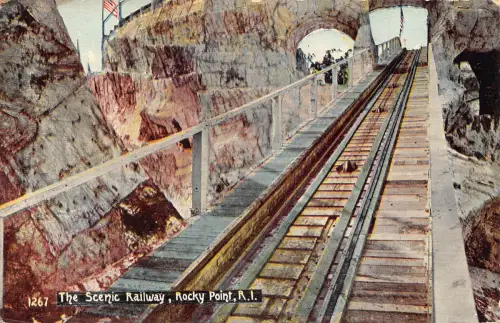 B029 US Rhode Island The Scenic Railway Rocky Point Vintage Postkarte