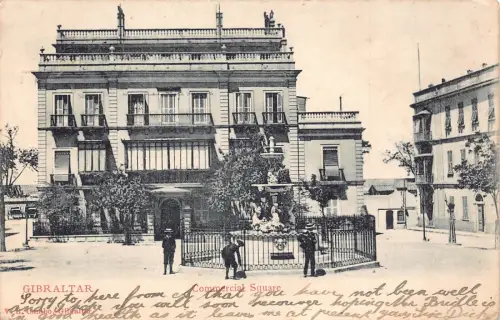 A742 Gibraltar 1906 Commercial Square Vintage Postkarte