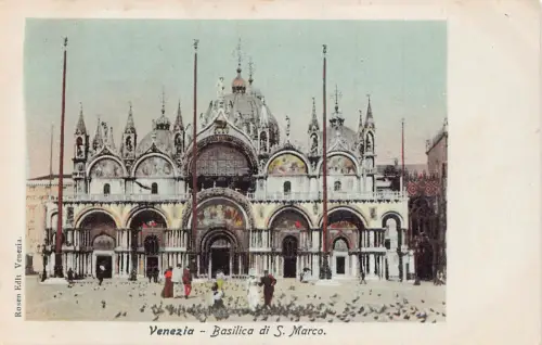 A746 Italien Venezia Venedig Basilika Markus Kirche Vintage Postkarte