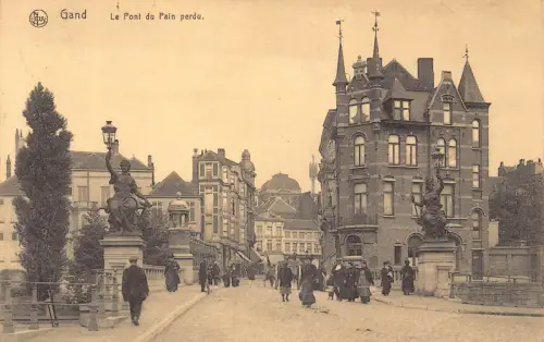 A747 Belgien 1918 Gand Pont du Pain Perdu Brücke Vintage Postkarte