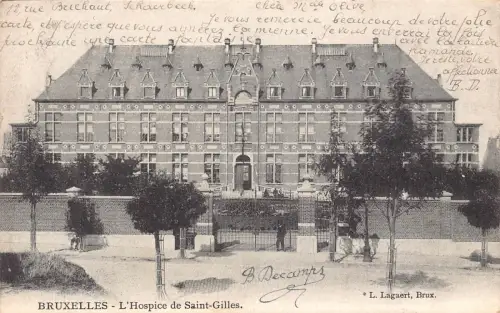 A747 Belgien 1902 Bruxelles Brüssel L'Hospice de Saint Gilles Vintage Postkarte