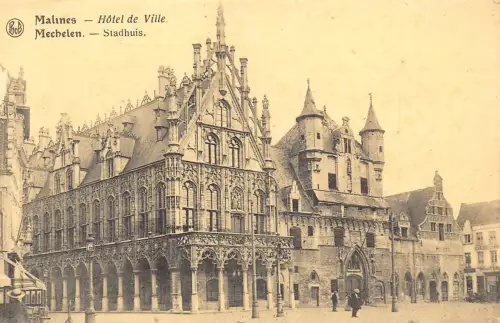 A755 Belgien Malines Mechelen Rathaus Vintage Postkarte