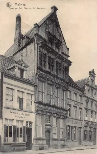 A172 Belgien Malines Quai au Sel Malson Antiquites Ameublements Inn Postkarte