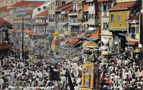 A006 Indien Bombay Mumbai Taboot Prozession Vintage Postkarte