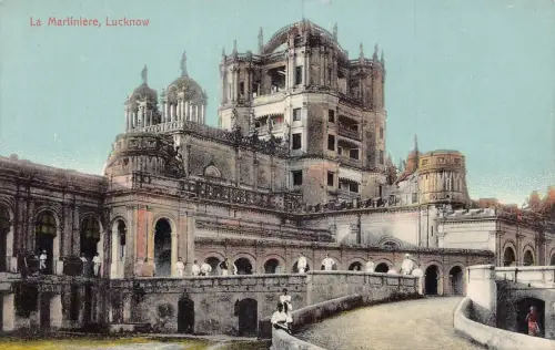 A005 Indien Lucknow Der Martiniere Palast Vintage Postkarte