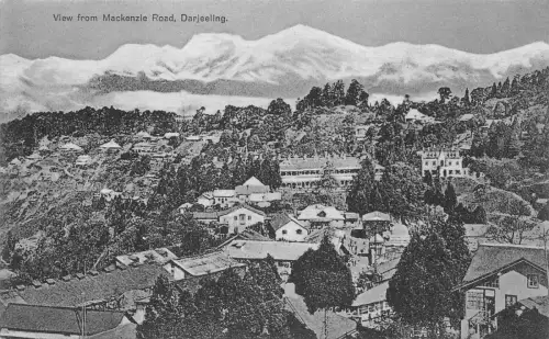 A004 Indien Darjeeling von der Mackenzie Road Panorama Vintage Postkarte
