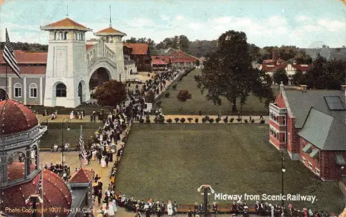 A766 US 1909 Midway from Scenic Railway Willow Grove Park Pennsylvania Postkarte