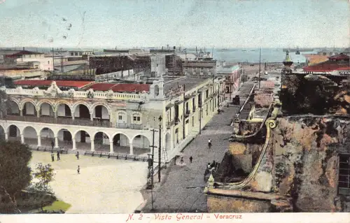 Mexiko 1907 Veracruz Vista Gesamtansicht Vintage Postkarte B838