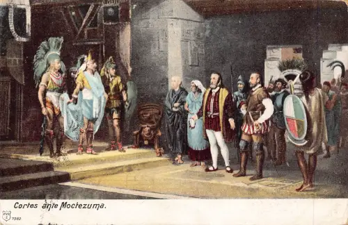 Mexiko 1904 Historisches Ereignis Cortes ante Moctezuma Azteken Postkarte B837