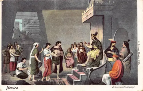 Mexiko Entdeckung Pulque Aztekenreich Historisches Ereignis 1904 Postkarte B837