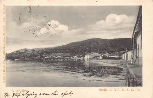 Mexiko 1904 Acapulco Muelle de la PMSS Co Postkarte B836