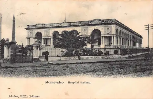 Uruguay 1905 Montevideo Hospital Italiano Vintage Postkarte B838
