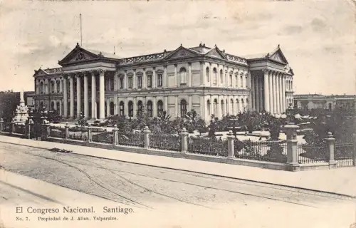 Chile 1911 Santiago El Congreso Nacional Vintage Postkarte B838