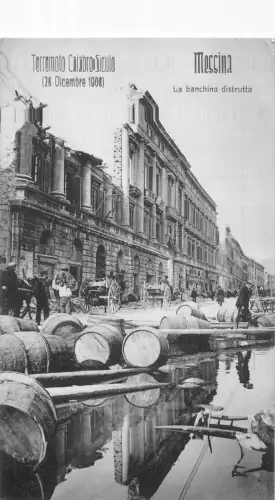 A011 Italien Messina La Banchina Distrutta Terremoto Calabro Siculo Postkarte