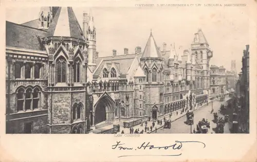 A787 England London Law Courts Vintage Postkarte