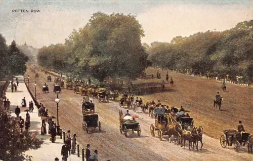 A789 England London Rotten Row Wagen Vintage Postkarte