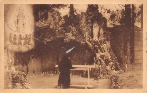 A801 Belgien Beauraing Grottenhöhle Religiöse Nonne betende Postkarte