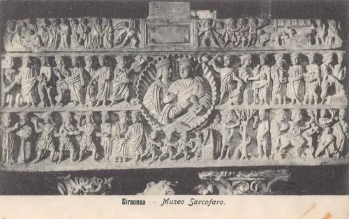 A806 Italien Syrakus Syrakus Museo Sarcofaro Museum Vintage Postkarte
