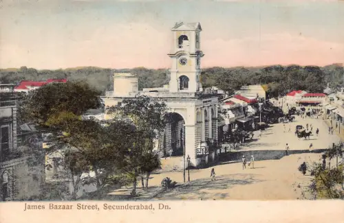 A008 Indien James Bazaar Street Secunderabad Dn Vintage Postkarte