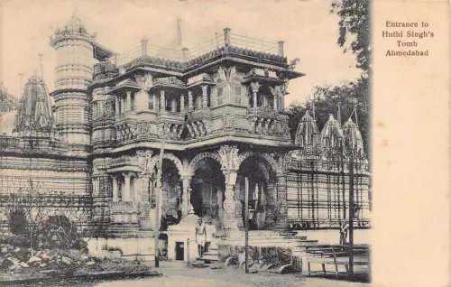 A007 Indien Eingang zu Huthi Singhs Grab Ahmedabad Vintage Postkarte