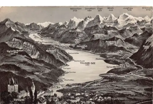 A810 Schweiz Thun Thuner See See Karte Vintage Postkarte