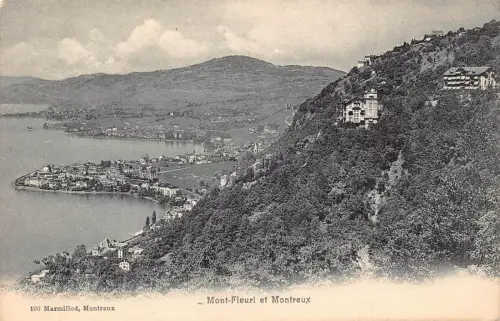 A810 Schweiz 1906 Mont Fleuri et Montreux Vintage Postkarte