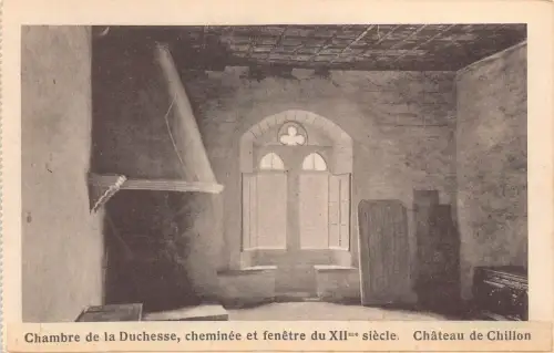 A810 Schweiz Chateau de Chillon Schloss Chambre de la Duchesse Postkarte