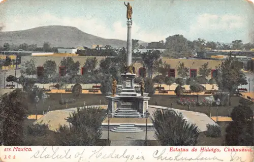 A814 Mexiko Estatua de Hidalgo Chihuahua Statue Vintage Postkarte