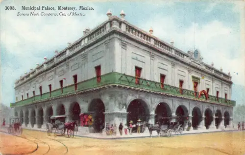 A814 Mexiko Stadtpalast Monterey Vintage Postkarte