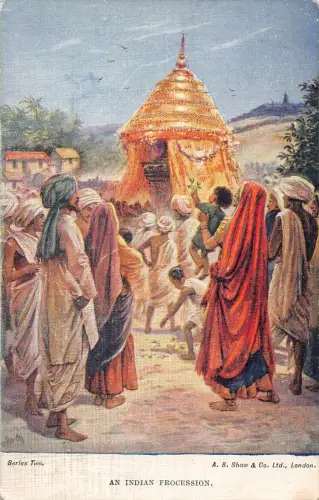 B079 Indien Indianer Prozession Kinder Ureinwohner Religiöse Zeremonie Postkarte