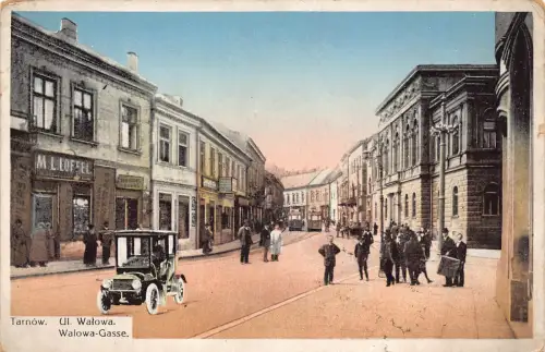 B068 Polen Tarnow Ul Walowa Straßenbahn M L Loffel Shop 1915 Judaica Postkarte