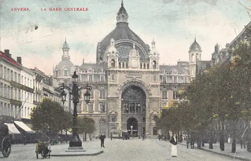 L116 Belgien Anvers Antwerpen Hauptbahnhof Vintage Postkarte