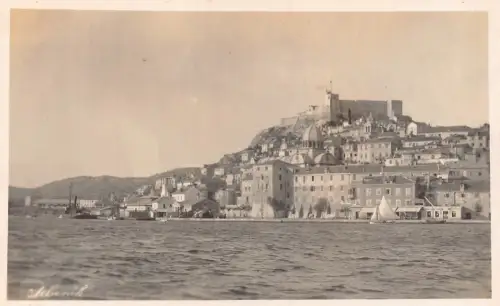 Kroatien Sibenik Panorama RPPC Vintage Postkarte B870