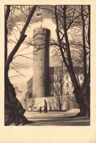 Estland 1938 Pikk Hermann Tallinn Hoher Turm Vintage Postkarte B871