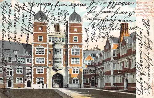 A194 US 1906 Eingang Schlafsaal University Pennsylvania Philadelphia Postkarte
