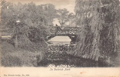 B130 England Dulwich Park London Vintage Postkarte